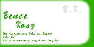 bence kosz business card